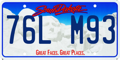 SD license plate 76LM93