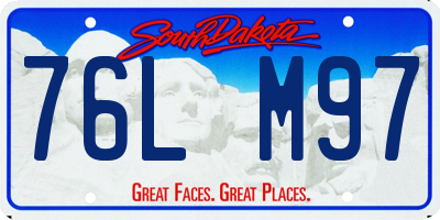 SD license plate 76LM97