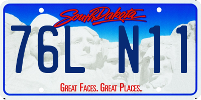 SD license plate 76LN11