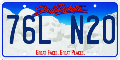 SD license plate 76LN20