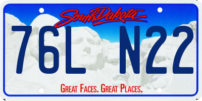 SD license plate 76LN22