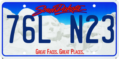 SD license plate 76LN23