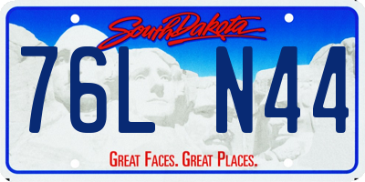 SD license plate 76LN44