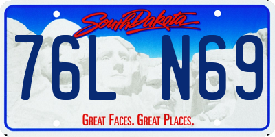 SD license plate 76LN69