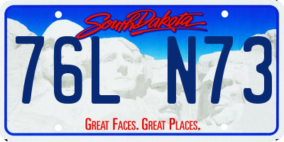 SD license plate 76LN73