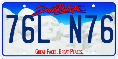 SD license plate 76LN76