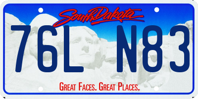 SD license plate 76LN83