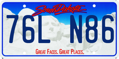 SD license plate 76LN86