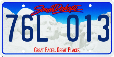 SD license plate 76LO13