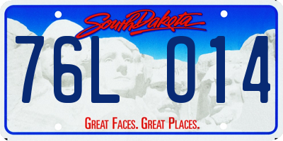 SD license plate 76LO14