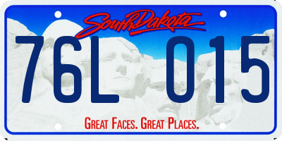 SD license plate 76LO15