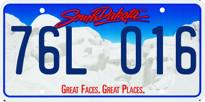 SD license plate 76LO16