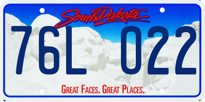 SD license plate 76LO22