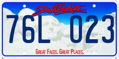 SD license plate 76LO23