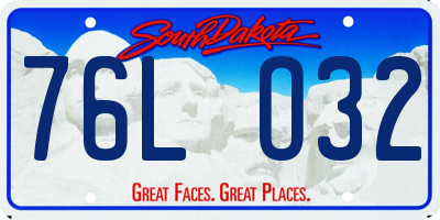 SD license plate 76LO32