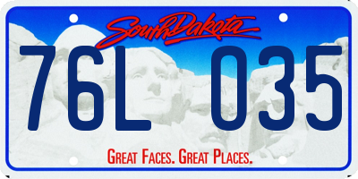 SD license plate 76LO35