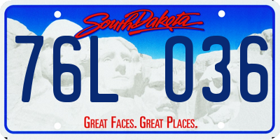 SD license plate 76LO36