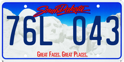 SD license plate 76LO43