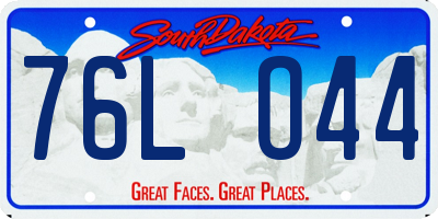SD license plate 76LO44