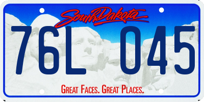 SD license plate 76LO45