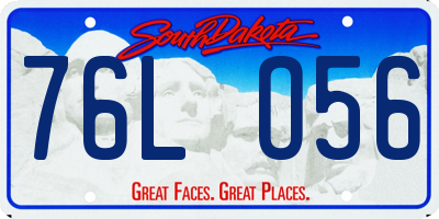 SD license plate 76LO56