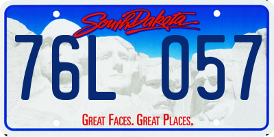 SD license plate 76LO57