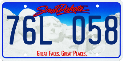 SD license plate 76LO58