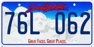 SD license plate 76LO62