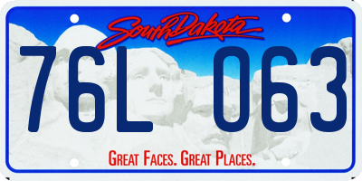 SD license plate 76LO63