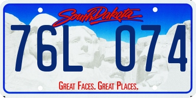 SD license plate 76LO74