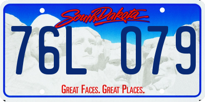 SD license plate 76LO79