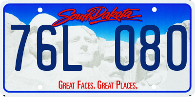 SD license plate 76LO80