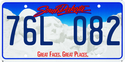 SD license plate 76LO82
