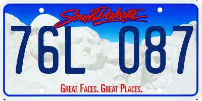 SD license plate 76LO87