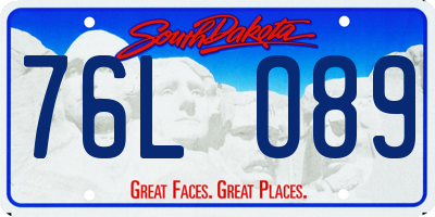 SD license plate 76LO89