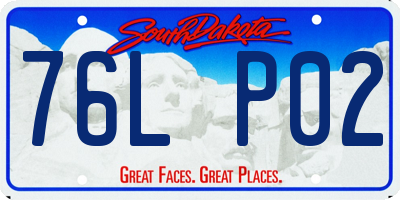 SD license plate 76LP02