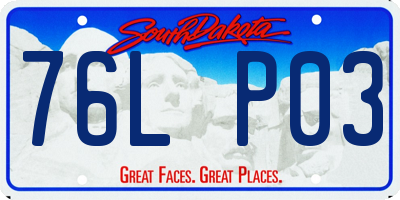 SD license plate 76LP03