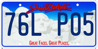 SD license plate 76LP05