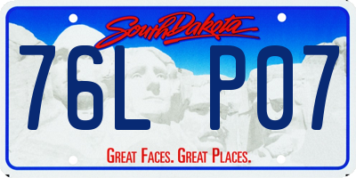 SD license plate 76LP07