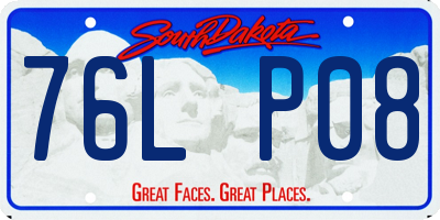 SD license plate 76LP08