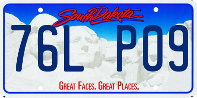 SD license plate 76LP09