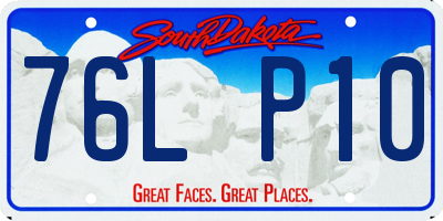 SD license plate 76LP10