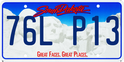 SD license plate 76LP13
