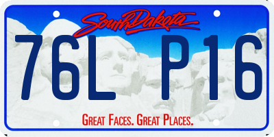 SD license plate 76LP16