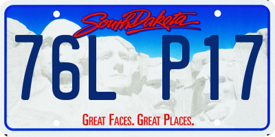 SD license plate 76LP17