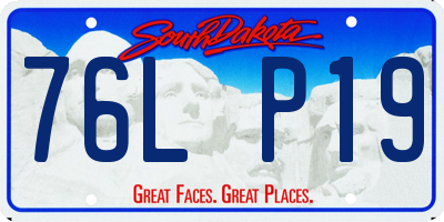 SD license plate 76LP19