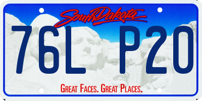 SD license plate 76LP20