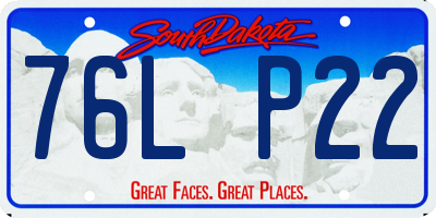 SD license plate 76LP22