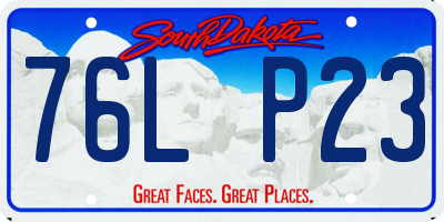 SD license plate 76LP23