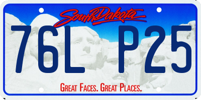 SD license plate 76LP25